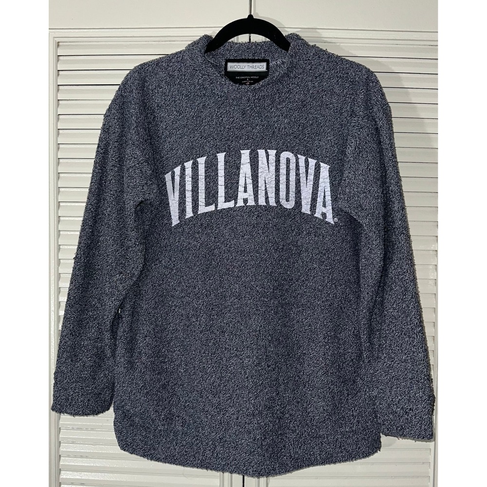 Woolly Threads Villanova Blue‎ Marled Knit Pullover Sweater Size S *FLAW*